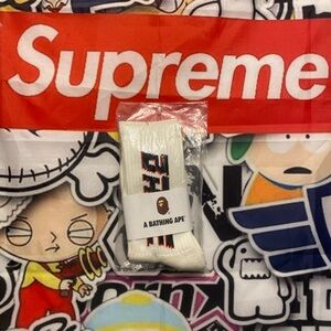 A Bathing Ape White Socks